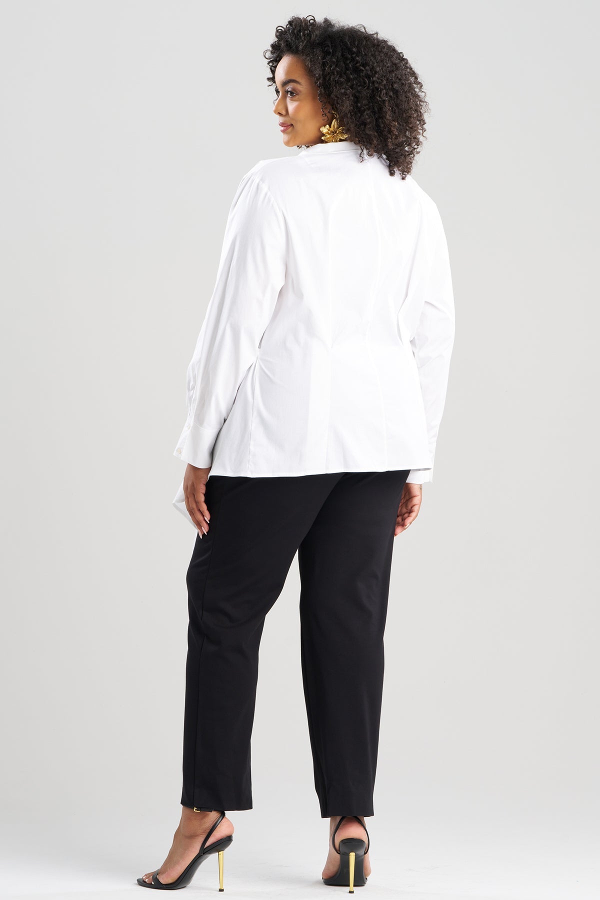 Cotton Poplin Handkerchief Hem Shirt White