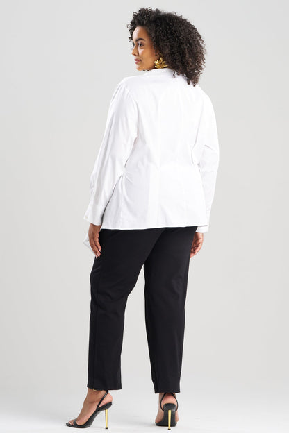 Cotton Poplin Handkerchief Hem Shirt White