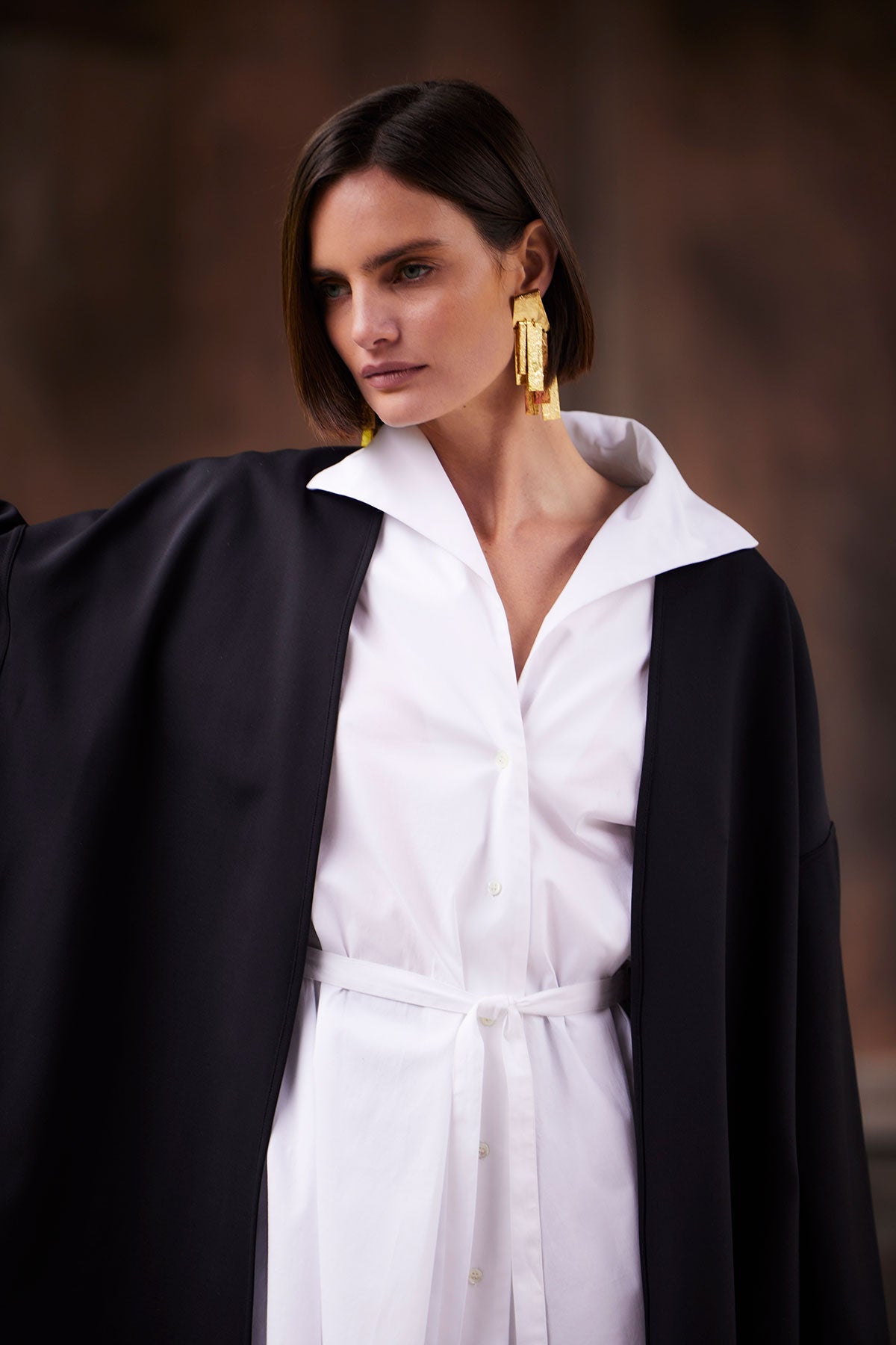 Cotton Poplin Handkerchief Hem Shirt White