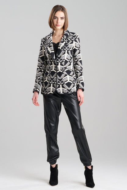 Buy Yantra Notch Lapel Blazer in Black/White Online Black/White