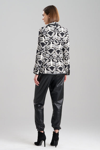Buy Yantra Notch Lapel Blazer in Black/White Online Black/White