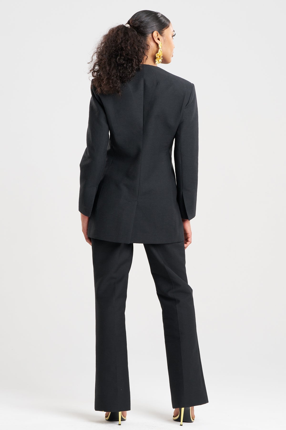 Canvas Cotton Embroidered Jacket Black