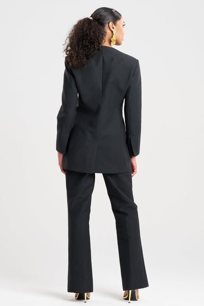 Canvas Cotton Embroidered Jacket Black