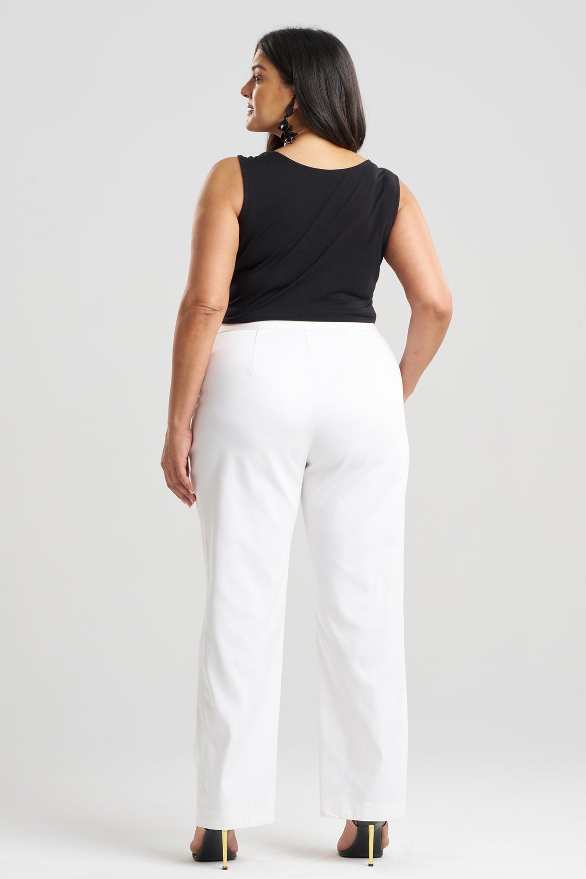 Cotton Chino Front Zip Pants White