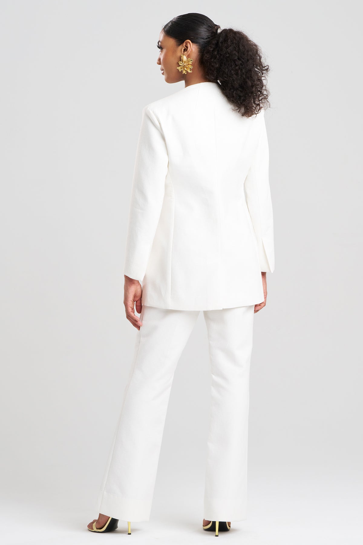 Canvas Cotton Embroidered Jacket White