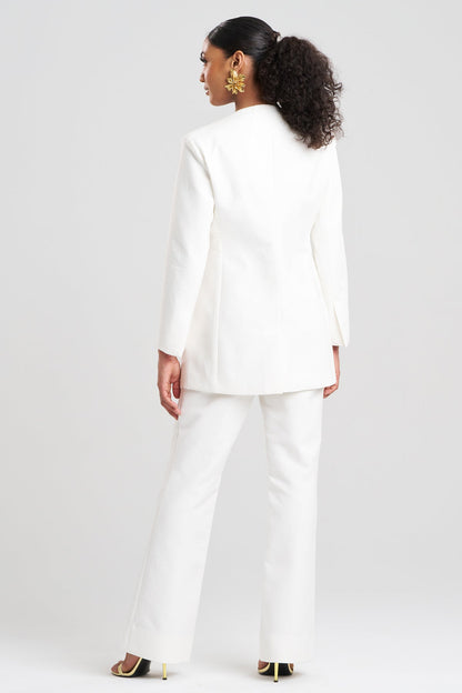 Canvas Cotton Embroidered Jacket White