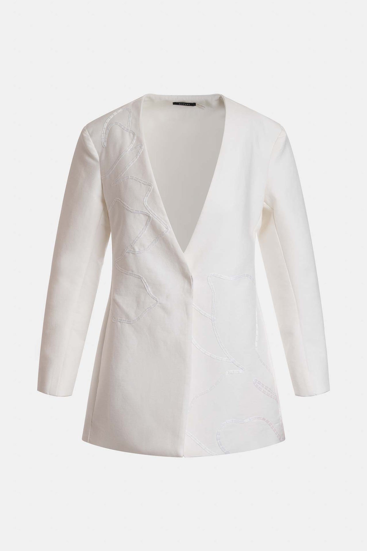 Canvas Cotton Embroidered Jacket White
