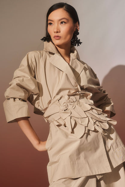 Tech Cotton Taffeta Trench Coat Beachwood