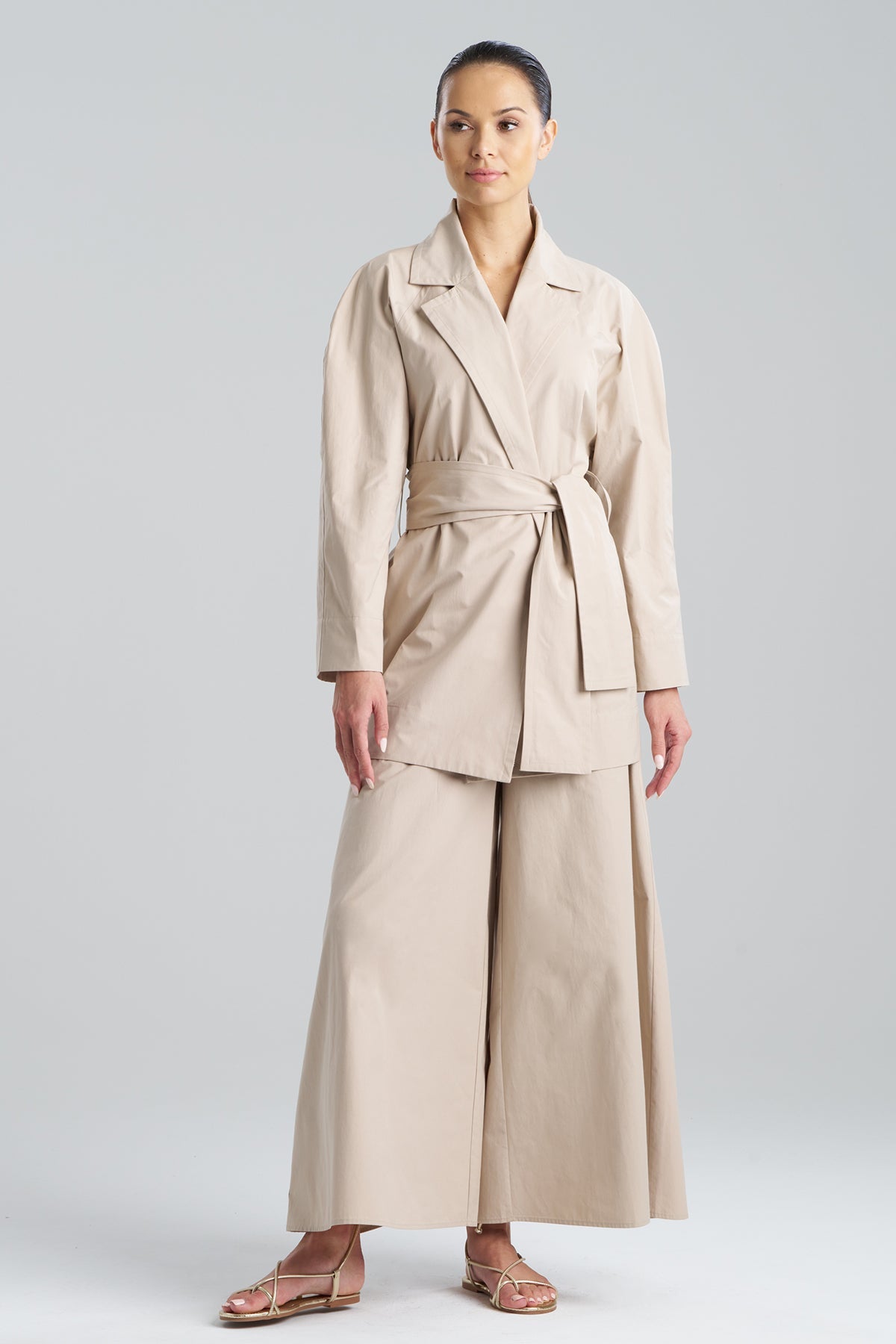 Tech Cotton Taffeta Trench Coat Beachwood