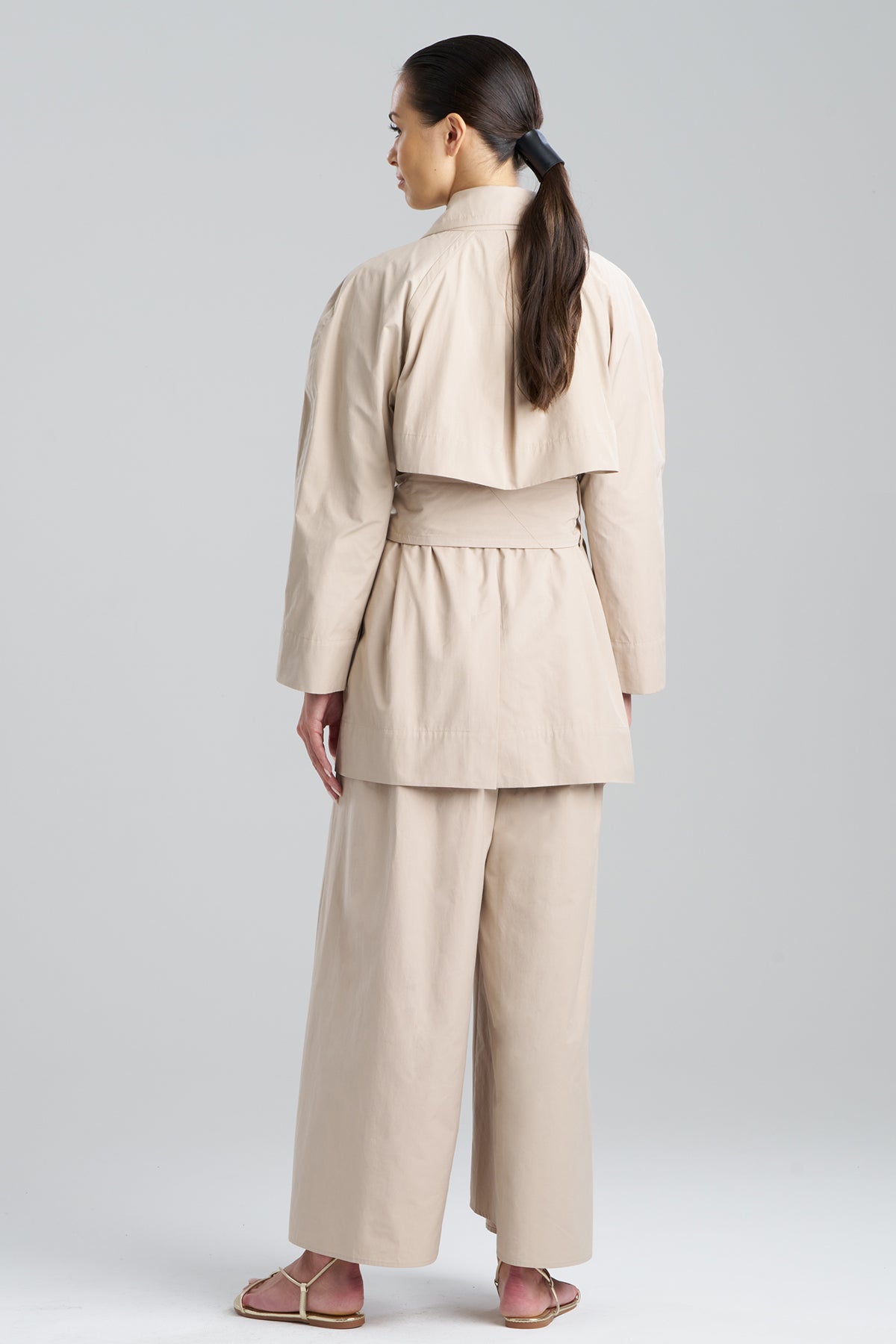 Tech Cotton Taffeta Trench Coat Beachwood