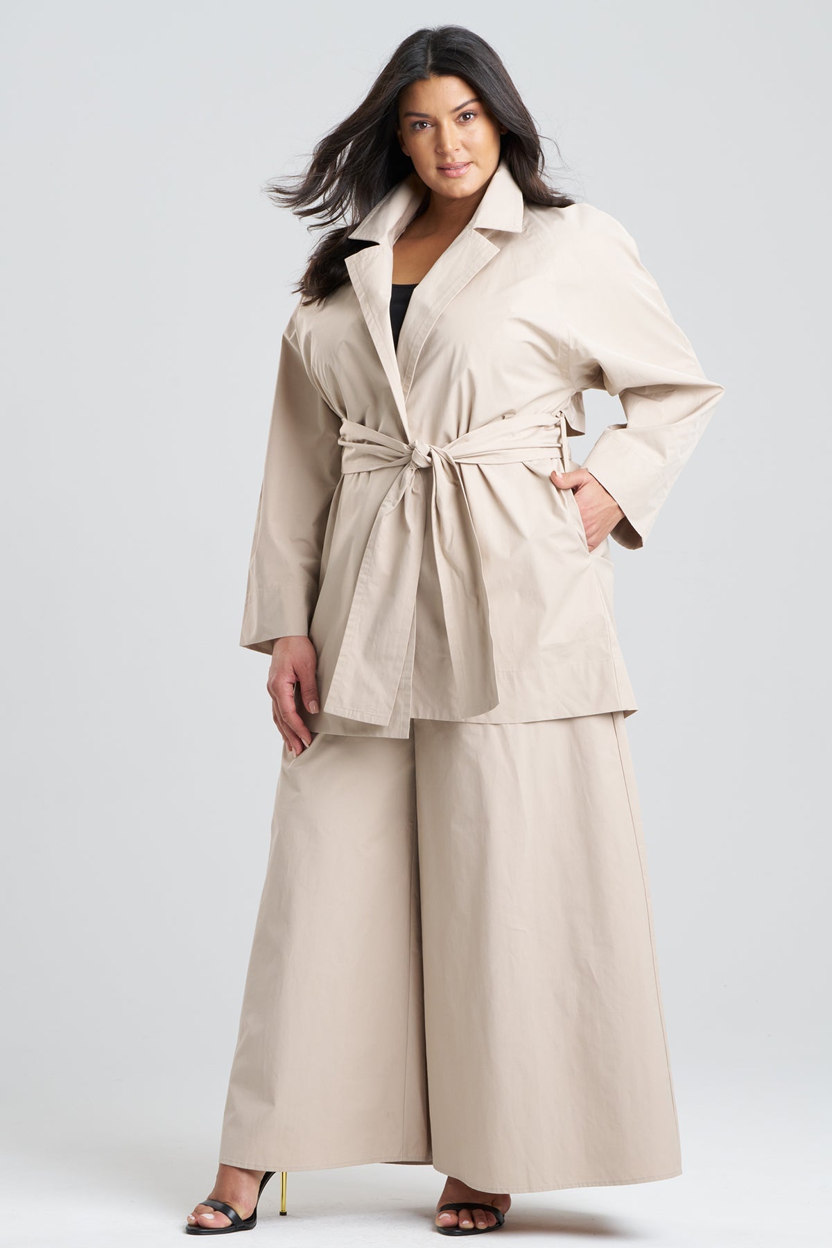 Tech Cotton Taffeta Trench Coat Beachwood