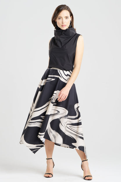 Kaze Cotton Origami Maxi Skirt Black