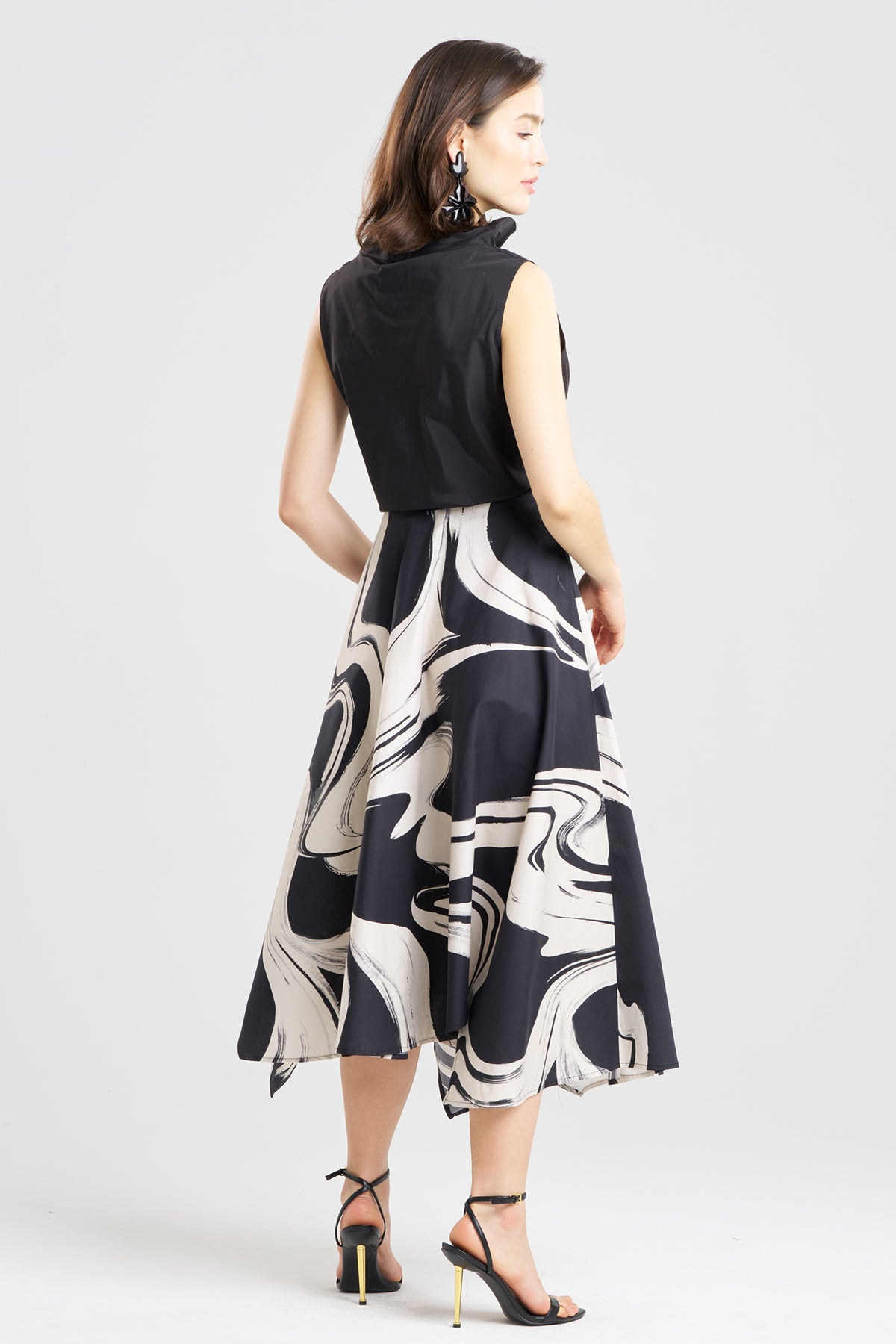 Kaze Cotton Origami Maxi Skirt Black