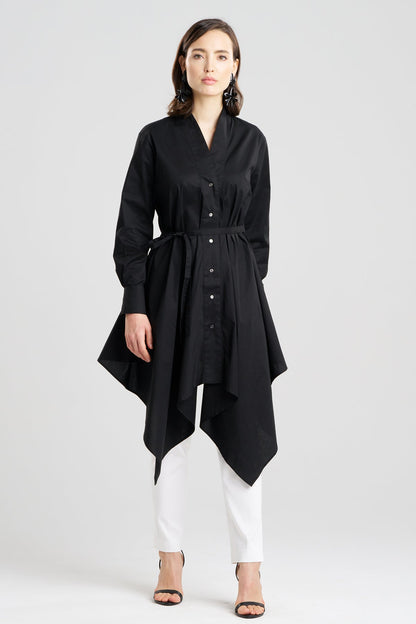Cotton Poplin Handkerchief Tunic Black