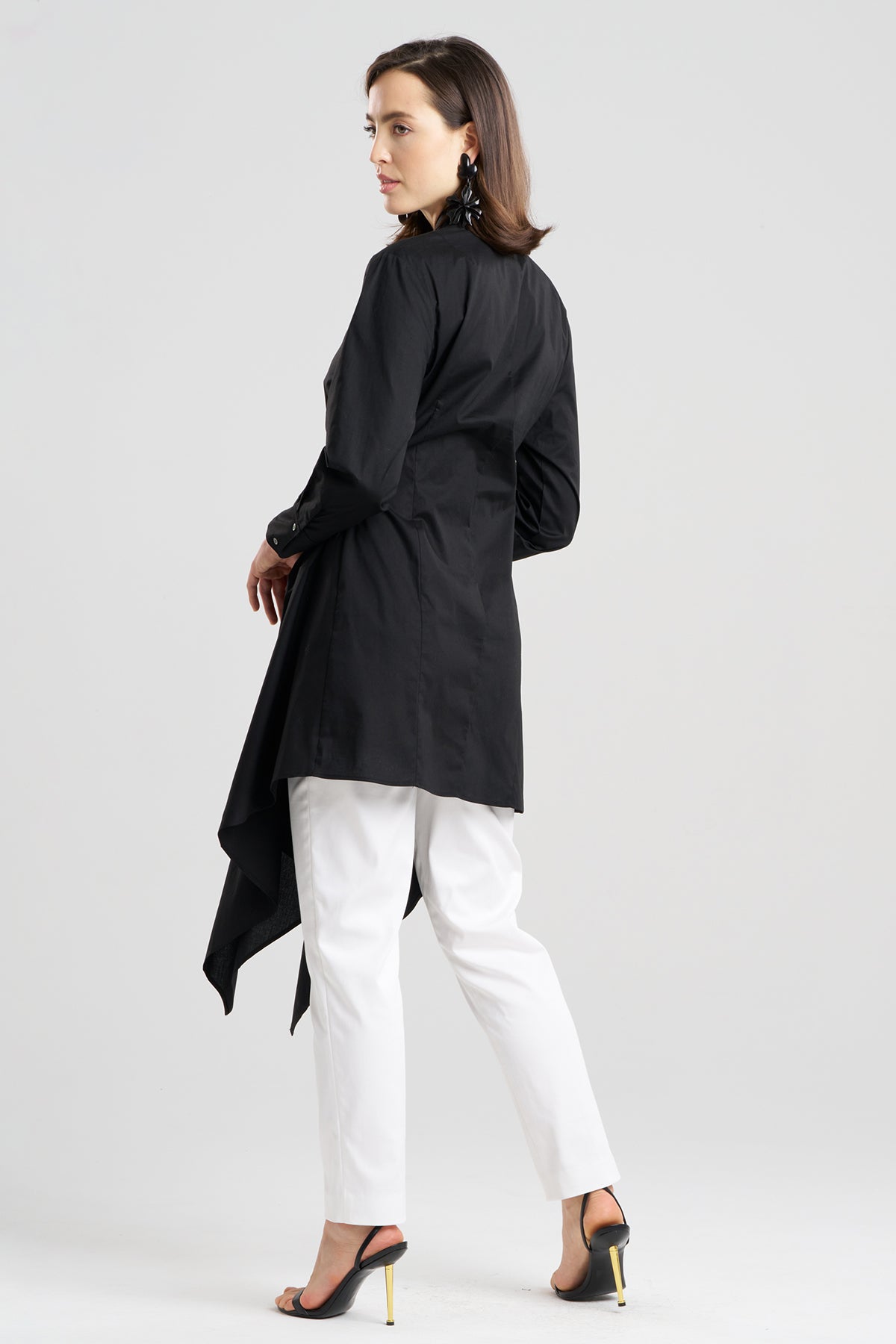 Cotton Poplin Handkerchief Tunic Black