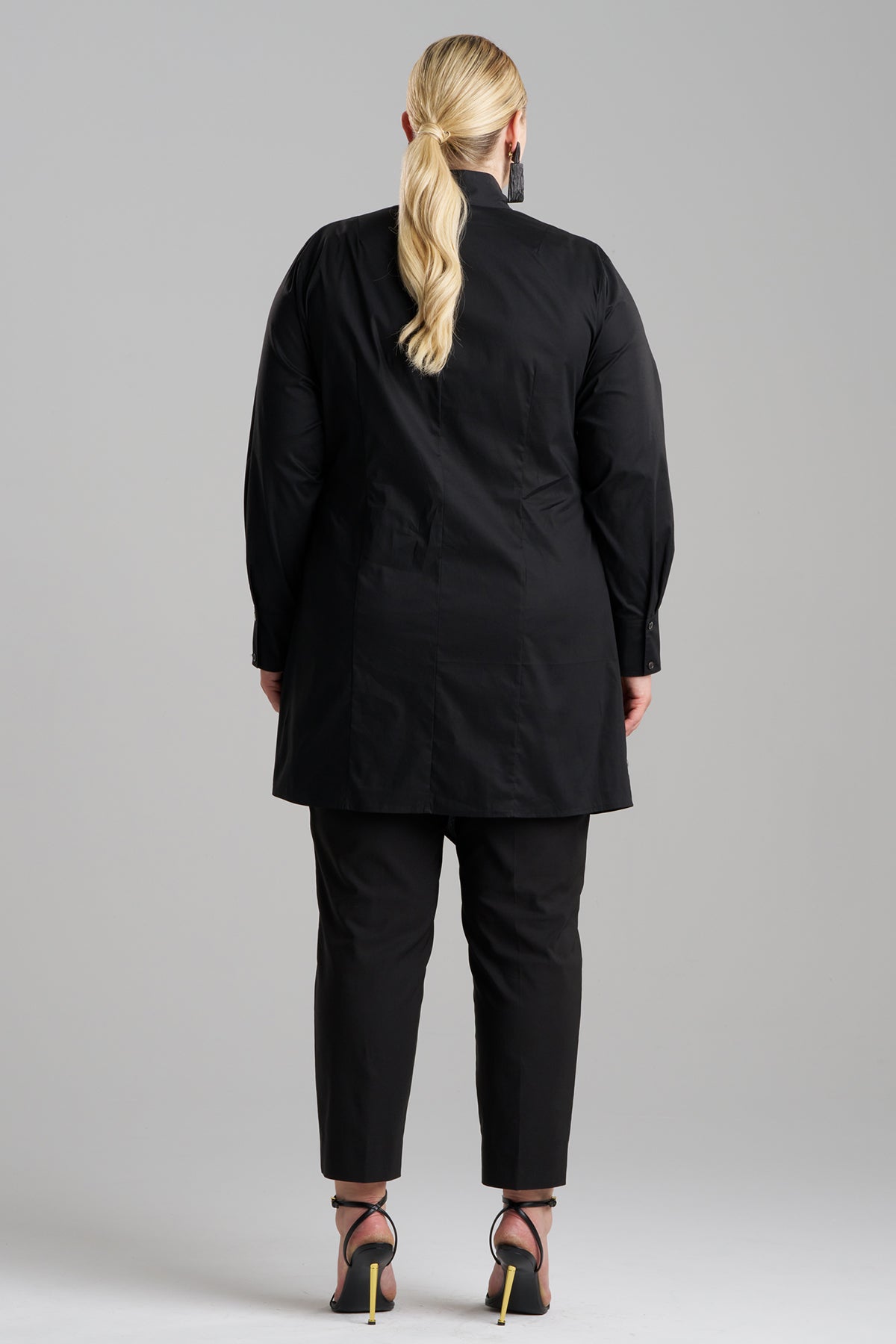 Cotton Poplin Handkerchief Tunic Black