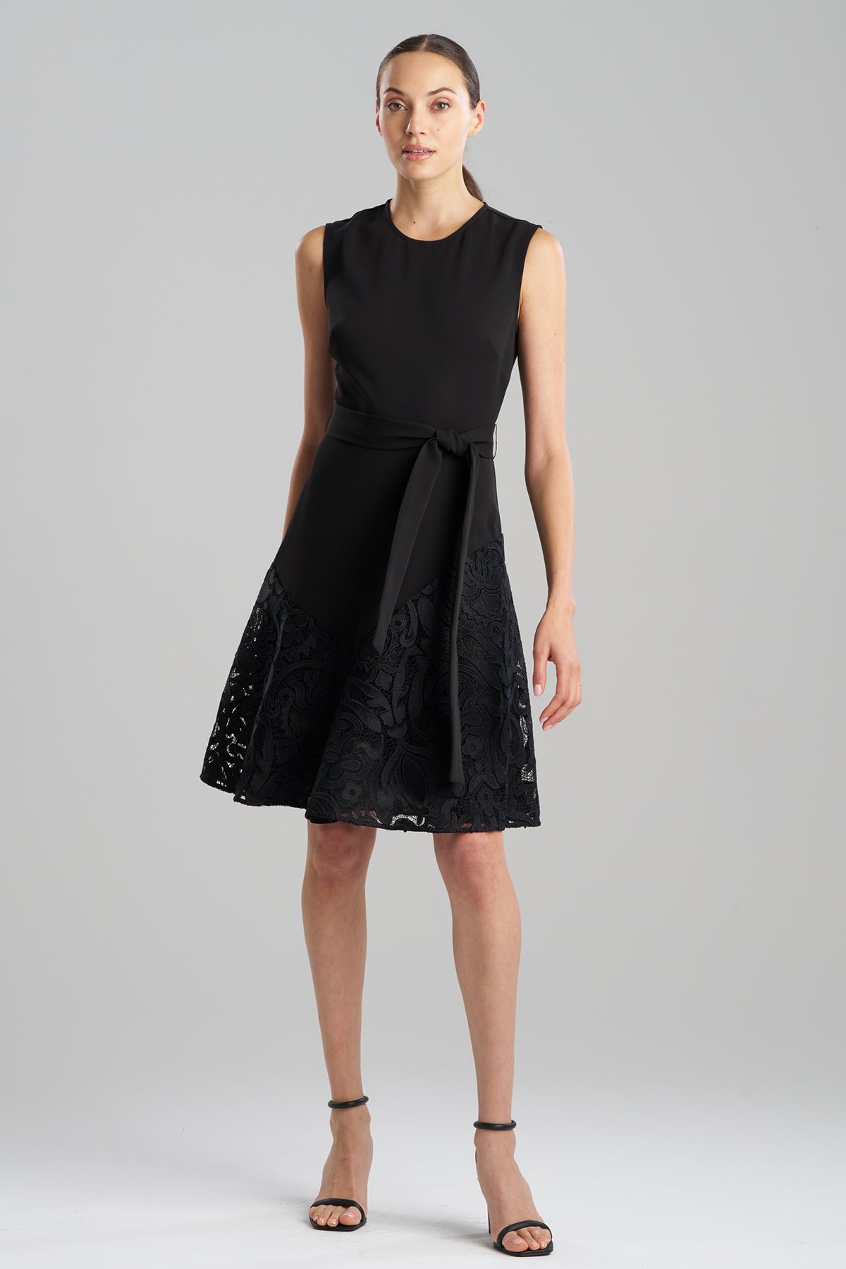 Suzani Lace Flare Dress Black
