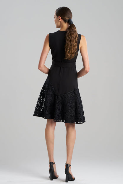 Suzani Lace Flare Dress Black