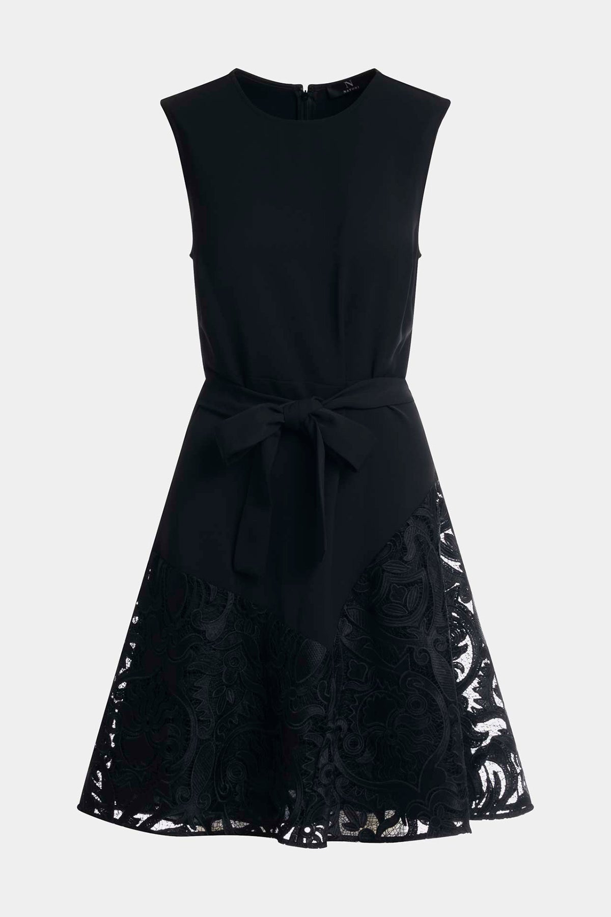 Suzani Lace Flare Dress Black