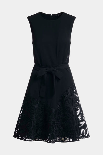 Suzani Lace Flare Dress Black