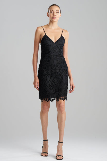 Suzani Lace Slip Dress Black