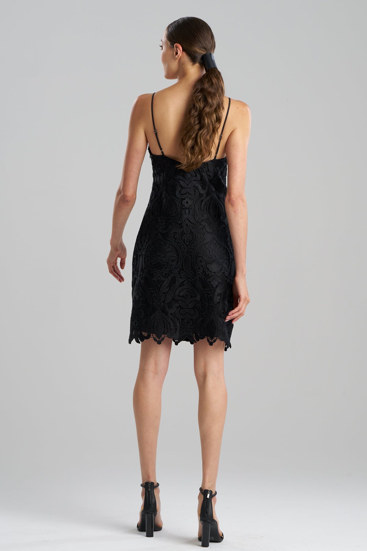 Suzani Lace Slip Dress Black