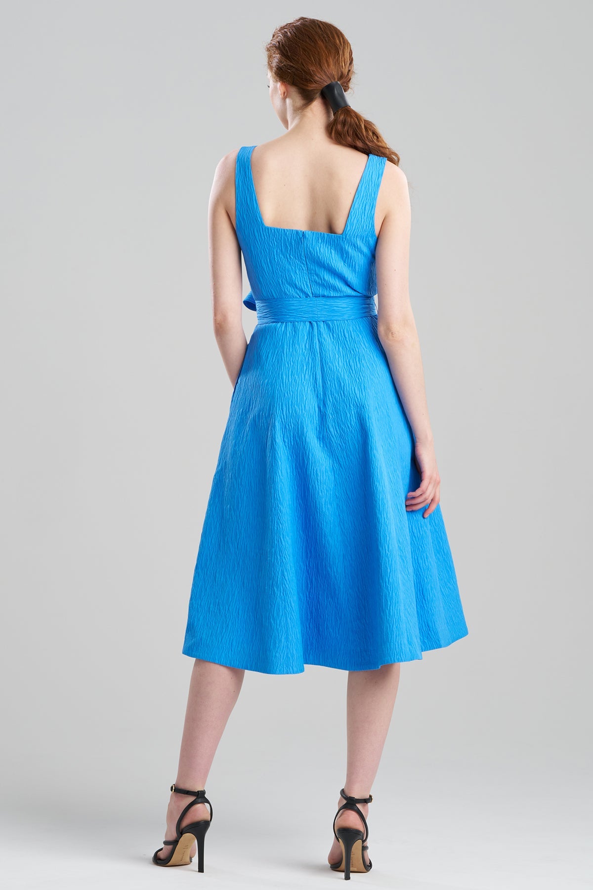 Textured Jacquard Square Tank Dress Malibu Blue