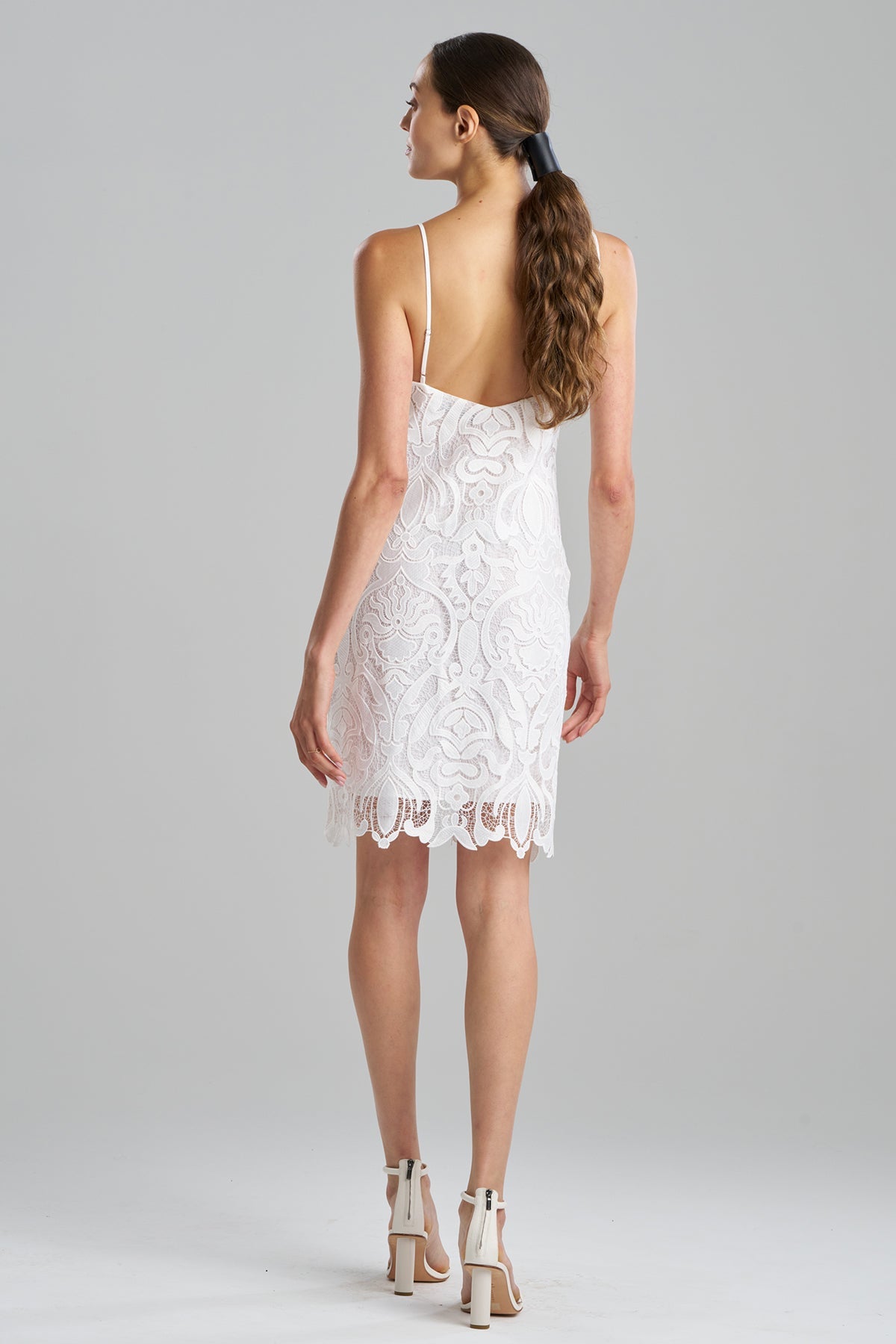 Suzani Lace Slip Dress White
