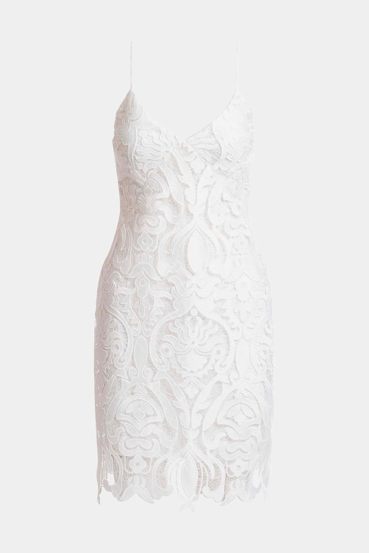 Suzani Lace Slip Dress White