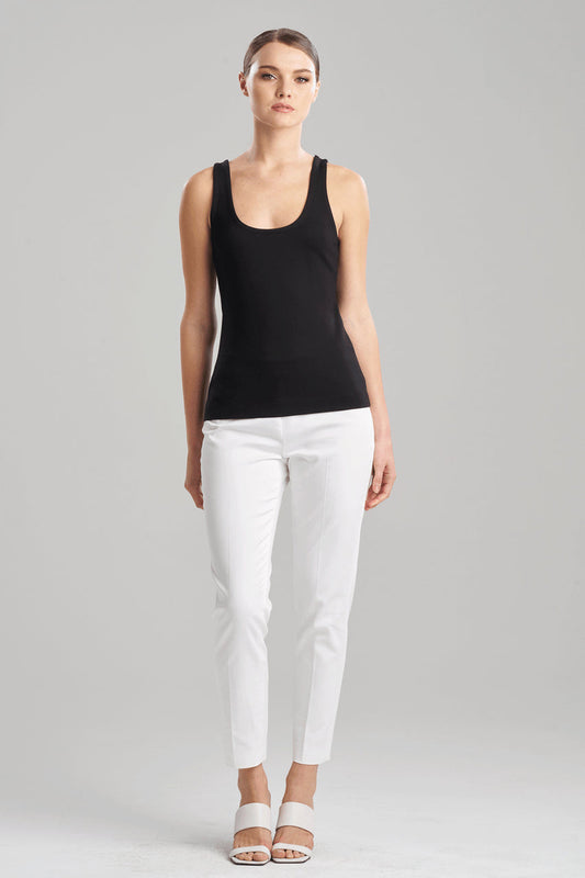 Buy Light Weight Ponte Scoop Tank in Black Online Black