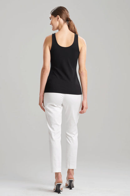 Buy Light Weight Ponte Scoop Tank in Black Online Black