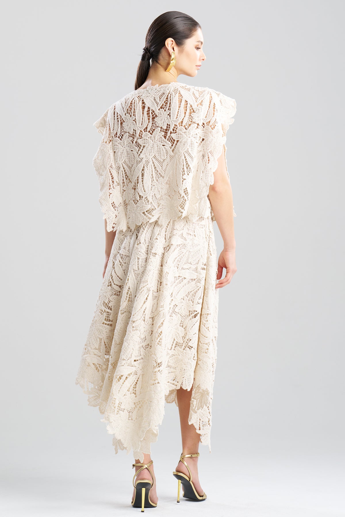 Crochet Lace Cotton Square Top Parchment
