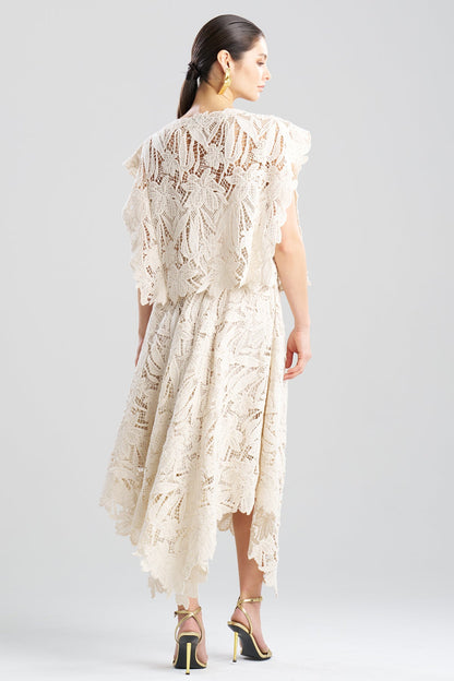 Crochet Lace Cotton Square Top Parchment