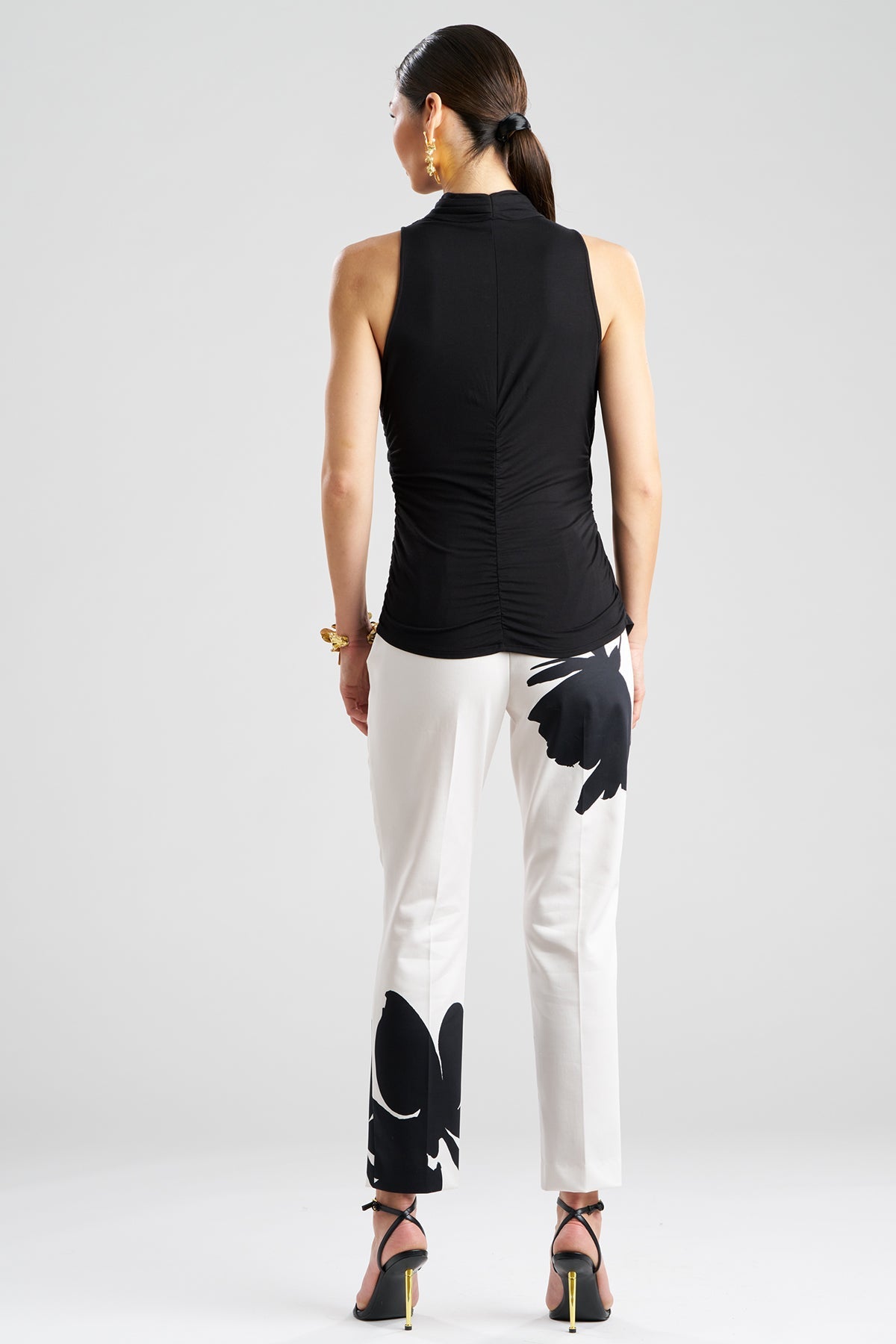 Feather Lightweight Knit Twist Neck Top Black