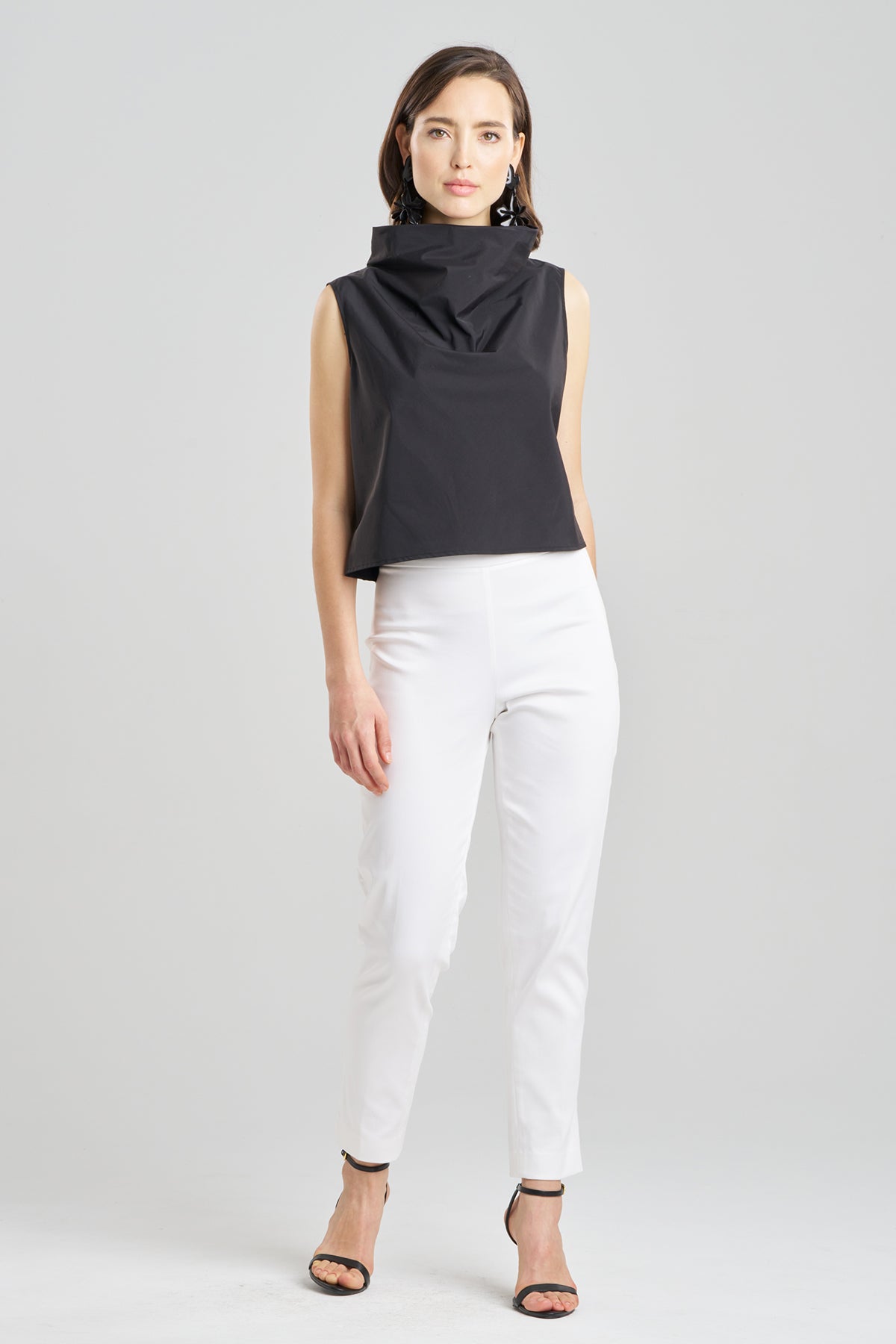Buy Techno Poplin Cowl Top in Black Online Black
