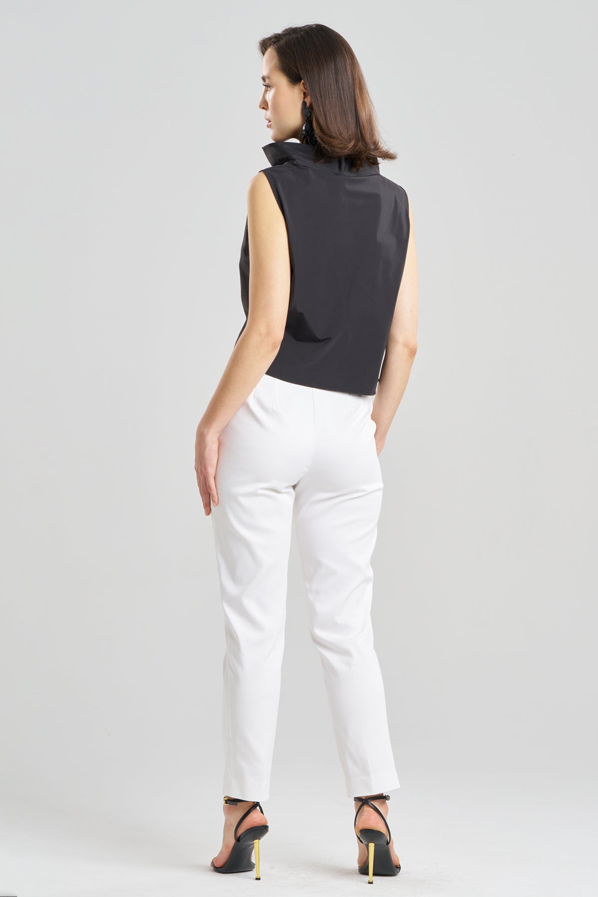 Buy Techno Poplin Cowl Top in Black Online Black