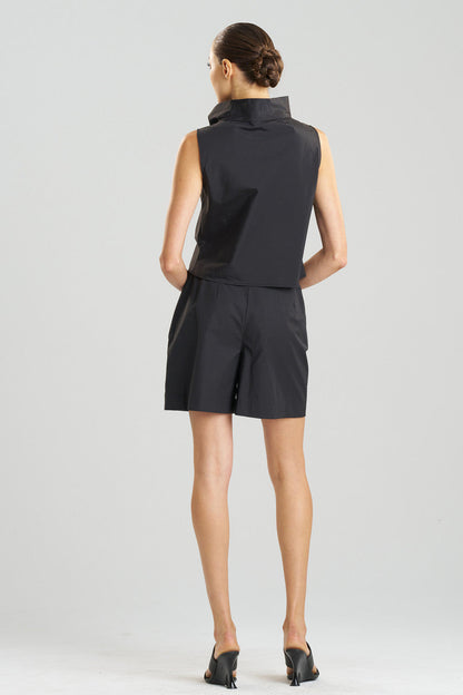 Buy Techno Poplin Cowl Top in Black Online Black