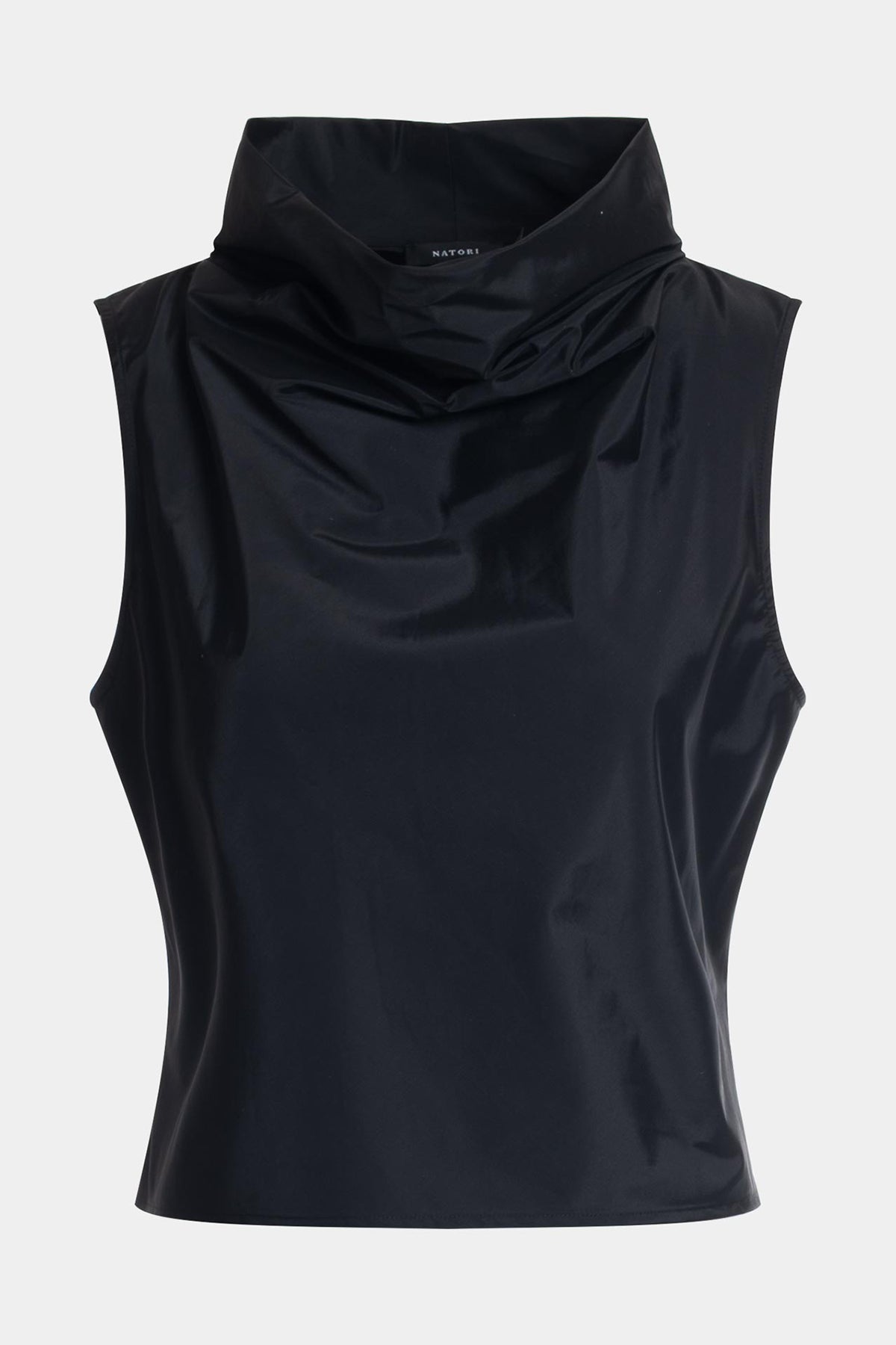 Buy Techno Poplin Cowl Top in Black Online Black