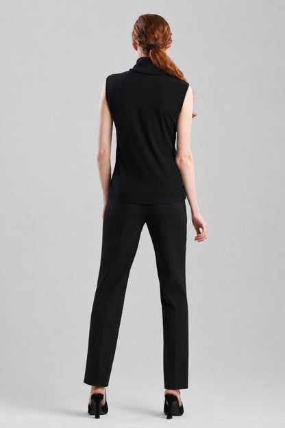 Buy Layering Jersey Sleeveless Turtleneck Top online Black