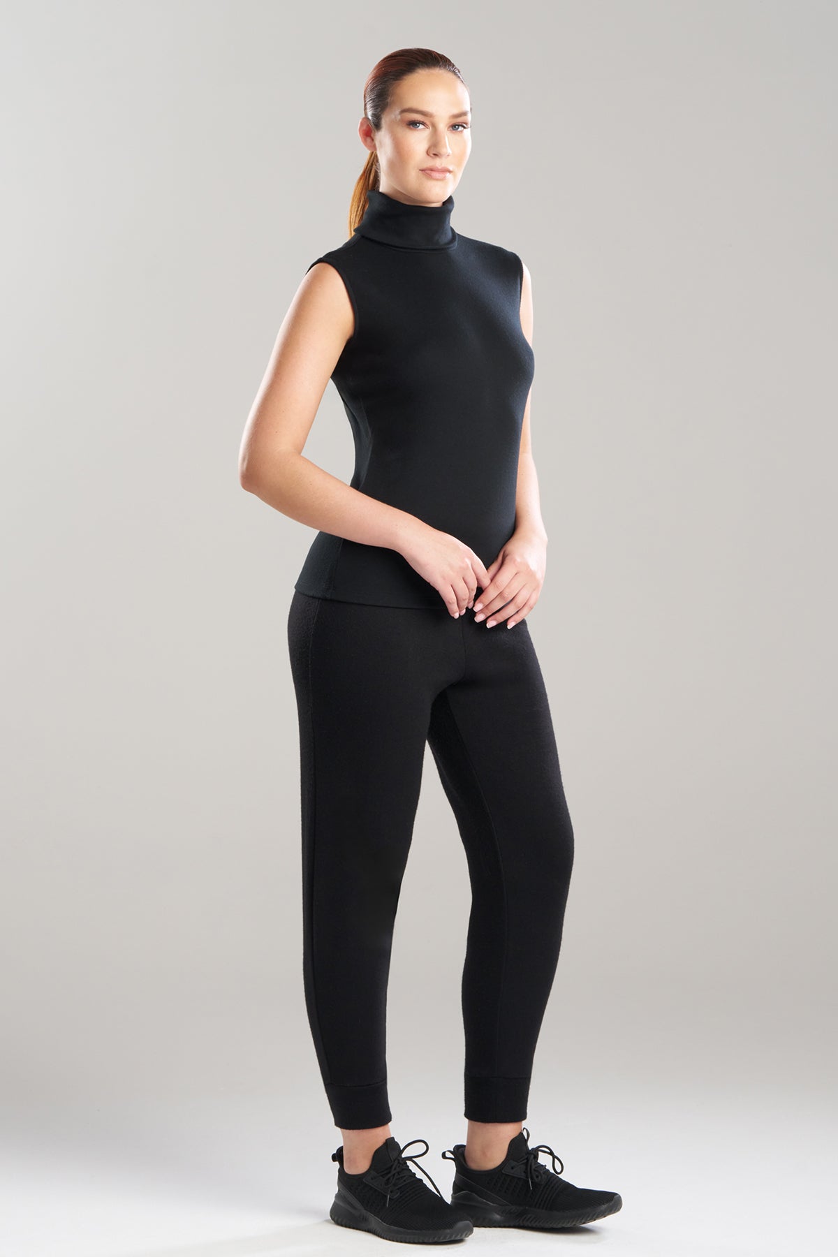 Buy Layering Jersey Sleeveless Turtleneck Top online Black