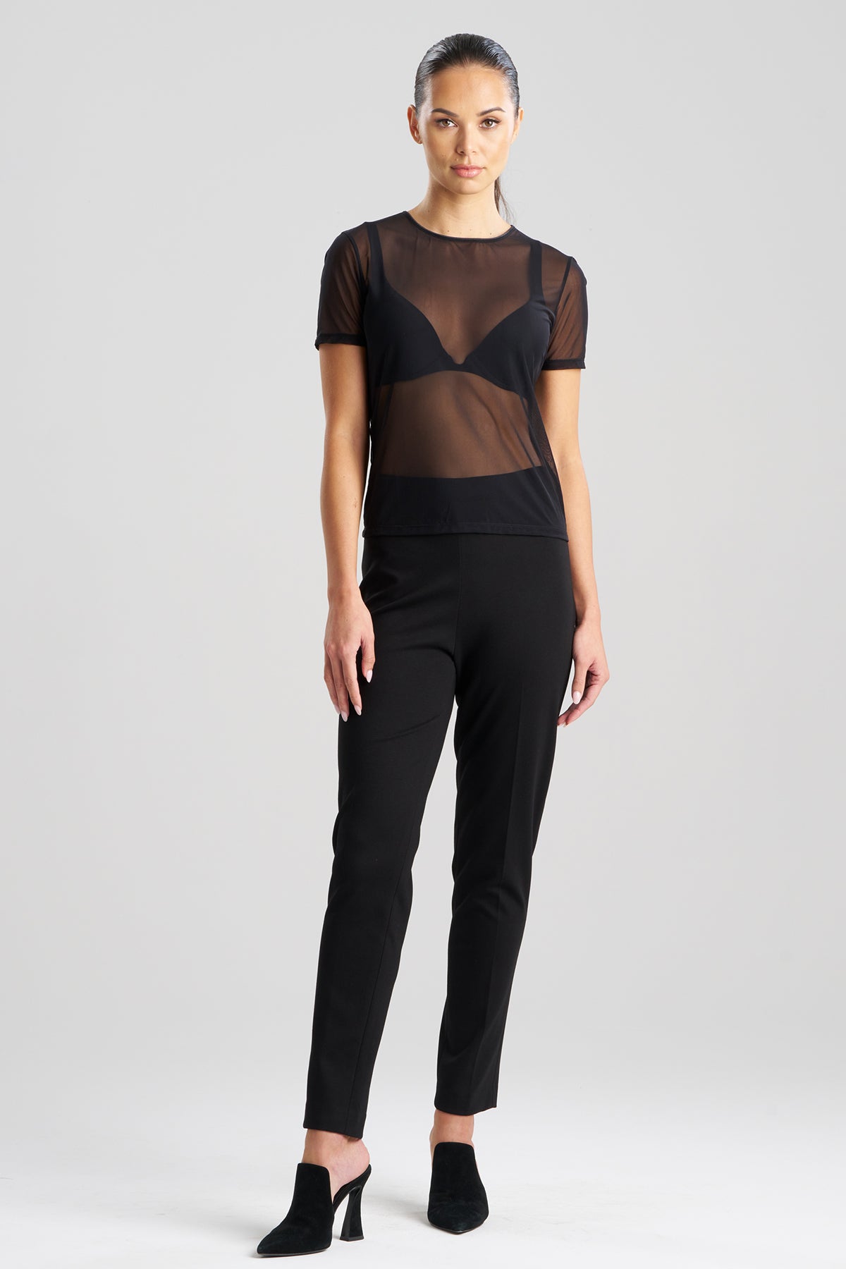 Seduction Mesh T-Shirt Top Black