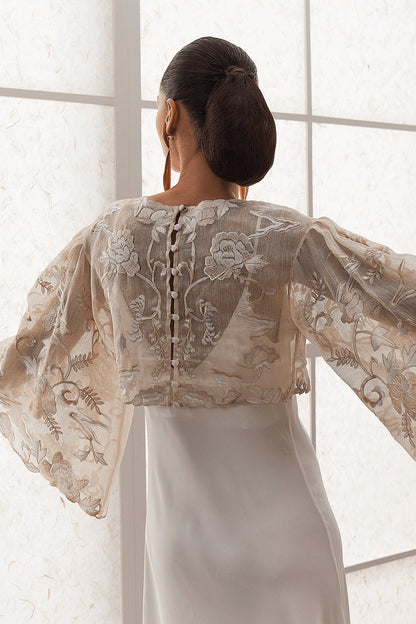 Buy Couture Piña Embroidered Top in Natural Online Natural