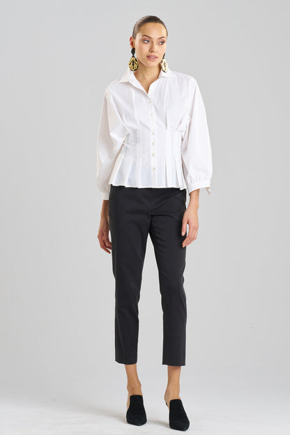 Buy Techno Poplin Pleated Shirt in White Online White
