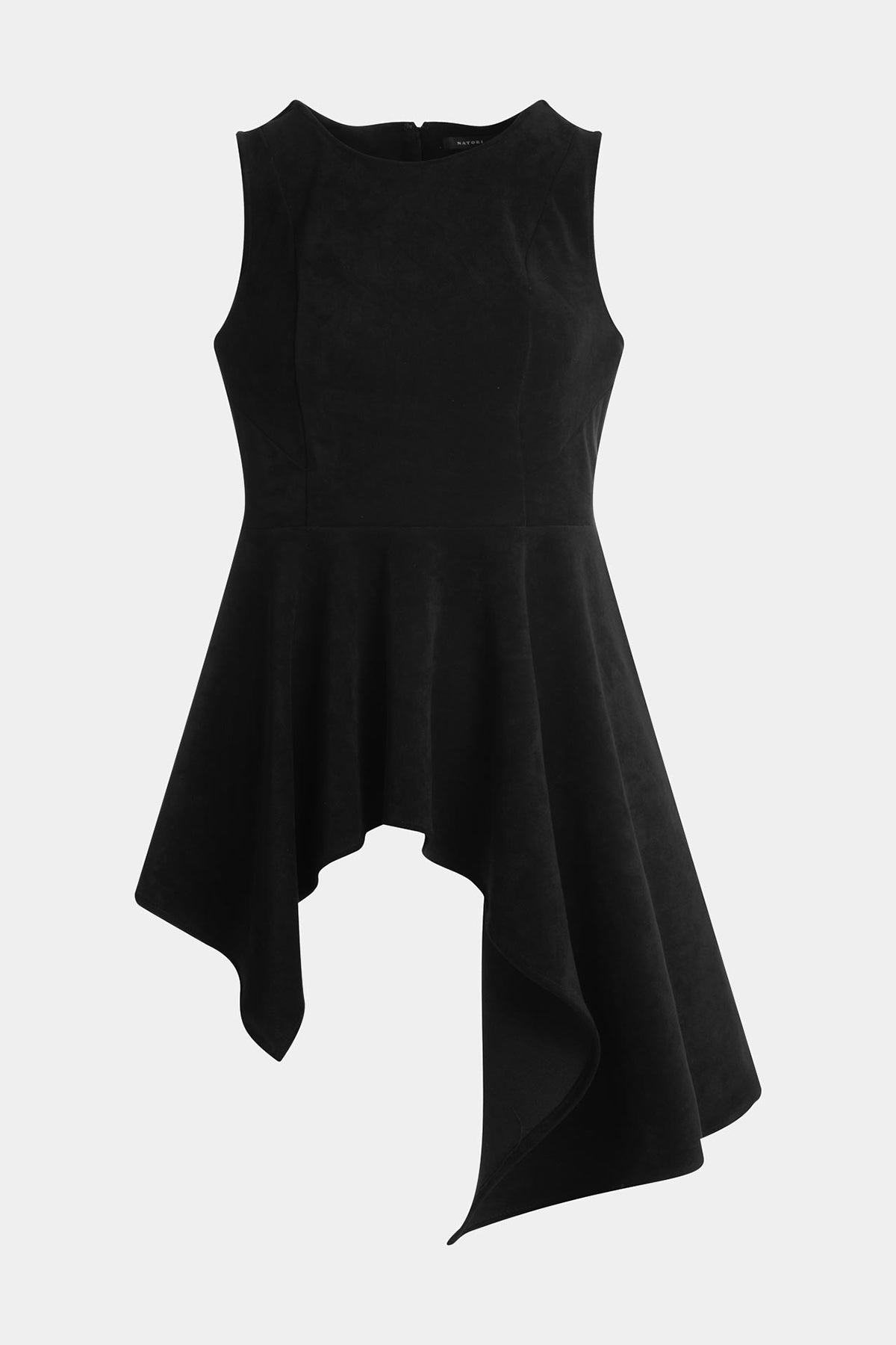 Vegan Luxe Suede Cascade Top Black