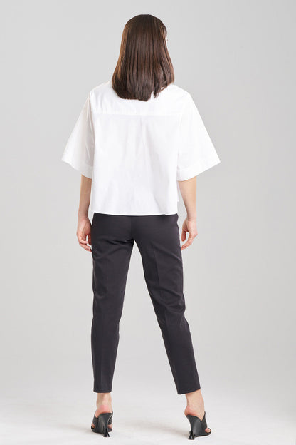 Buy Cotton Poplin Embroidered Cutout Trapeze Shirt in White Online White