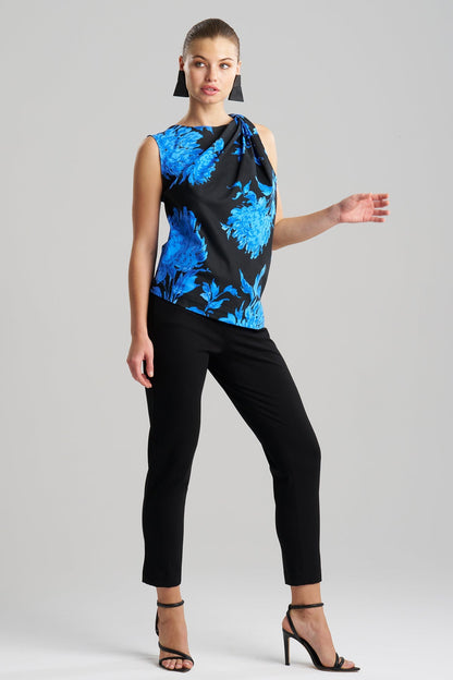 Buy Miyako Printed Cotton Chino Origami Top online Aster Blue