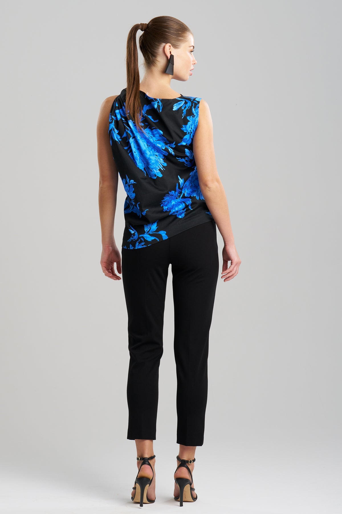 Buy Miyako Printed Cotton Chino Origami Top online Aster Blue