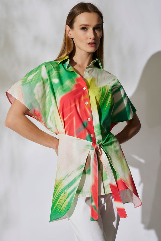 Usami Cotton Kimono Wrap Shirt Multi