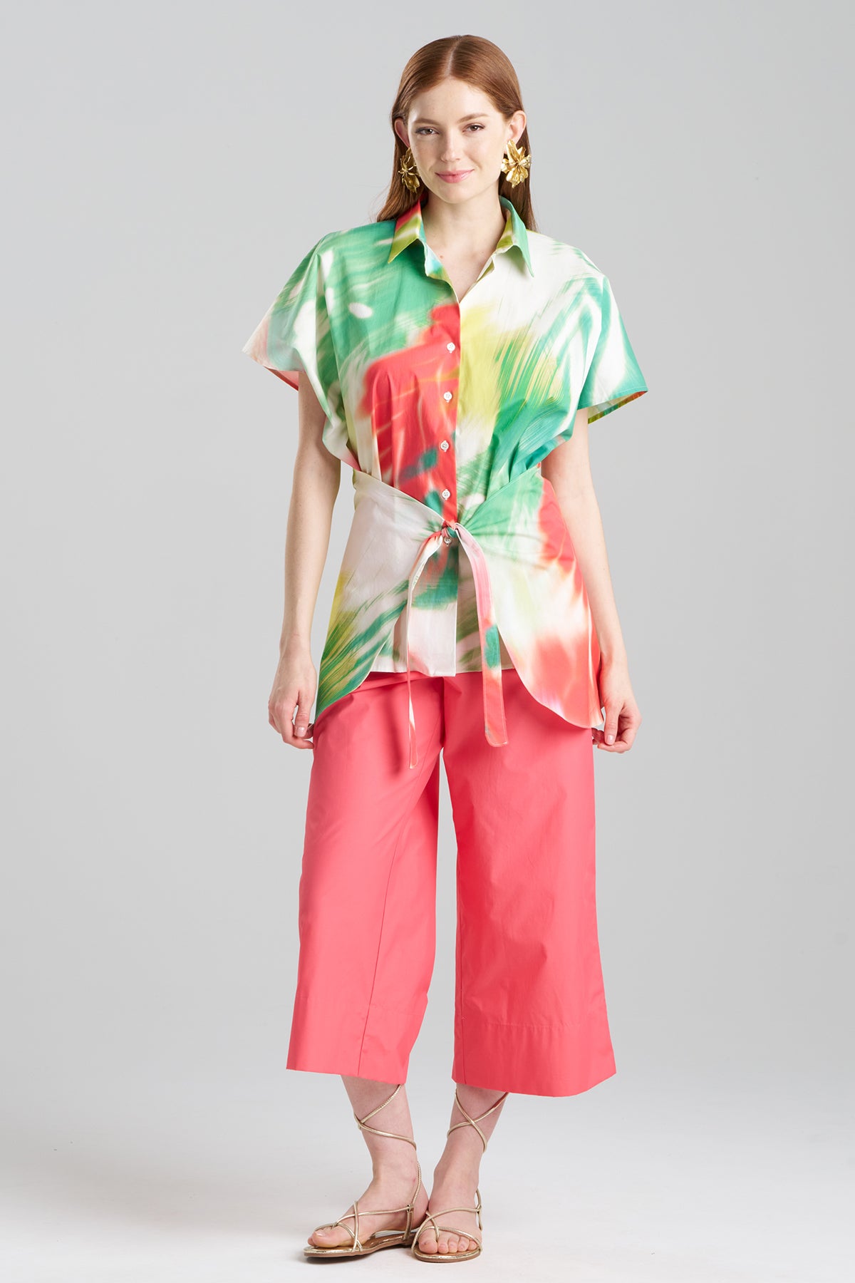 Usami Cotton Kimono Wrap Shirt Multi