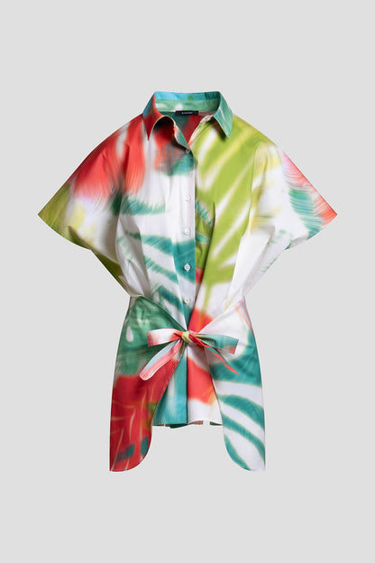 Usami Cotton Kimono Wrap Shirt Multi